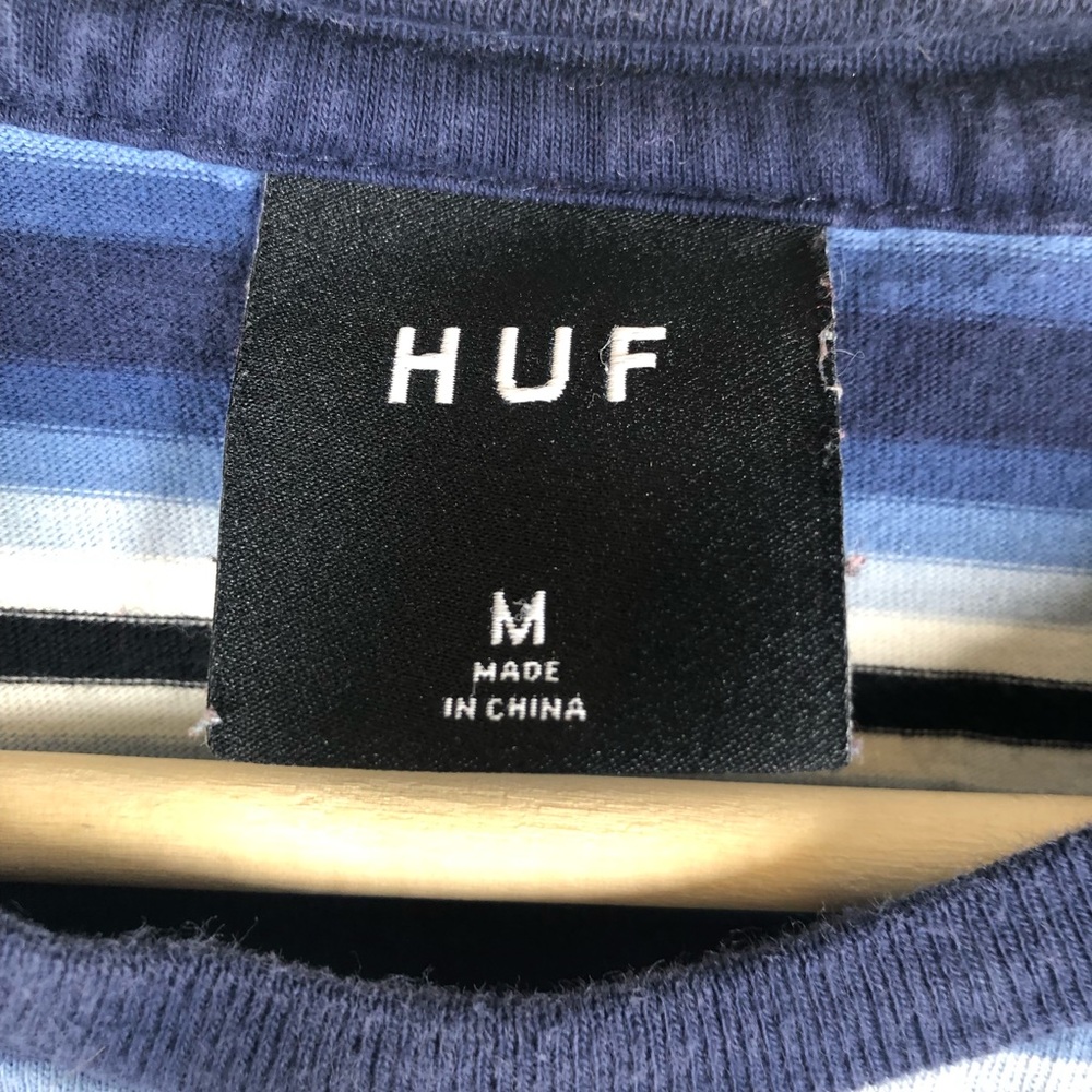 HUF Worldwide Striped Short Sleeve T-Shirt Medium - Picture 5 of 7